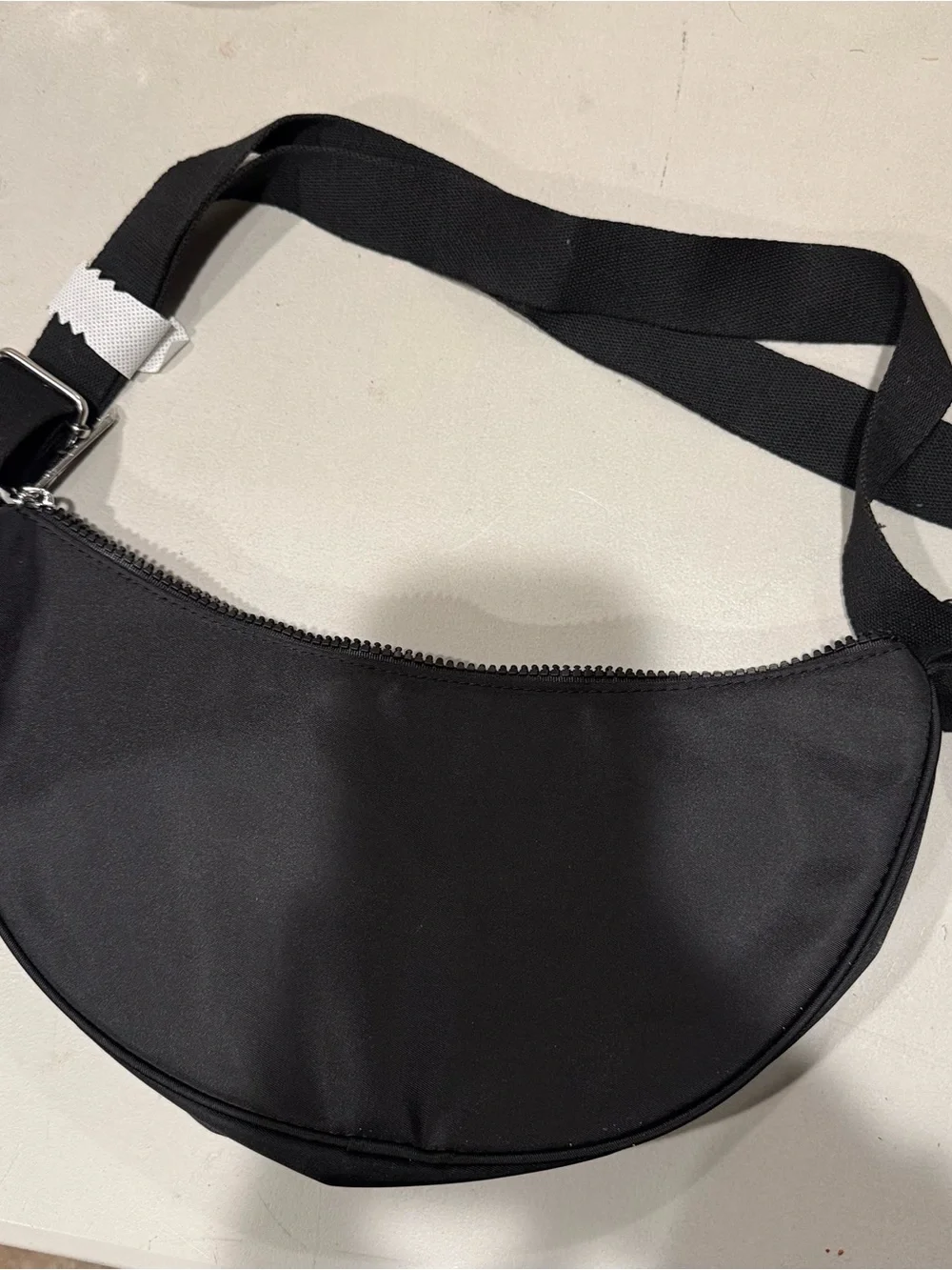 Black Shoulder Bag - Crescent Crossbody